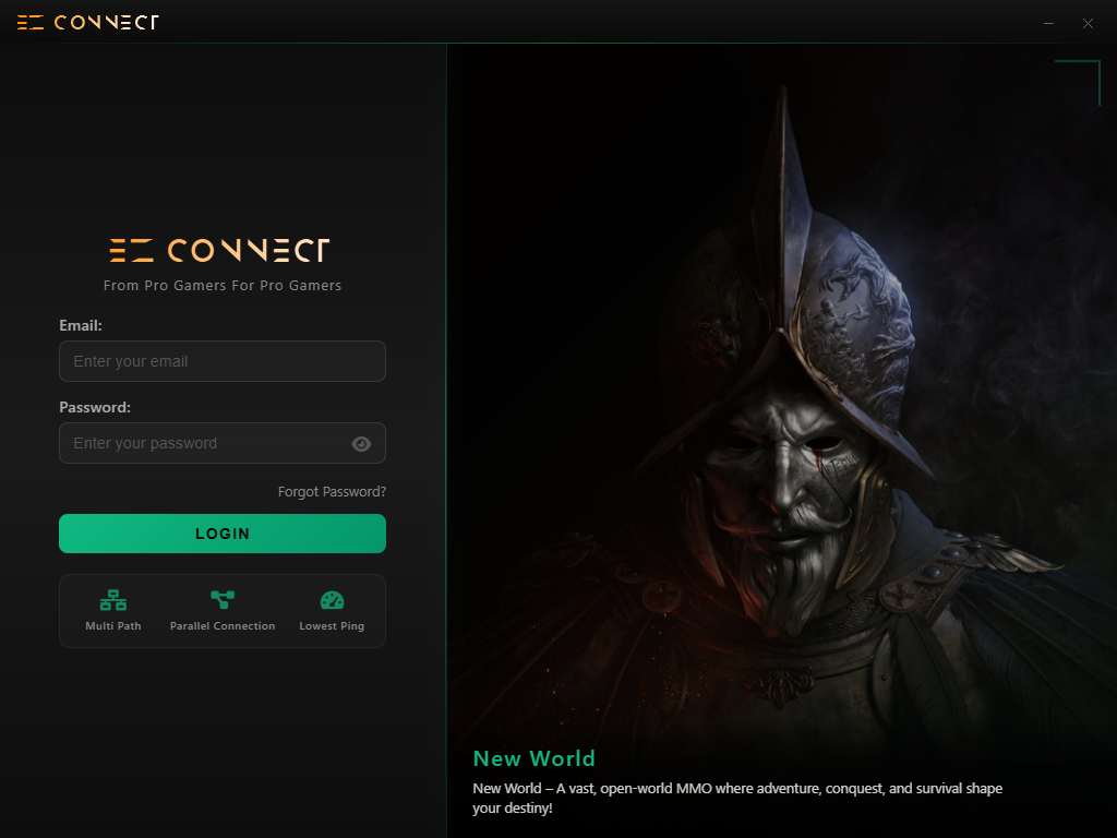 EzConnect Windows app sign-in screen